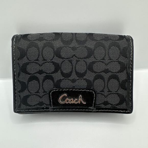 COACH y2k Black Signature Canvas Small CardHolder Wallet - Picture 7 of 7